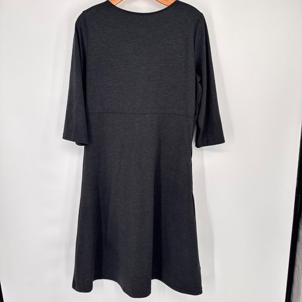 Eddie Bauer Womens gray Knot Frontknit  Dress size large L Polyester Wool Blend - Picture 11 of 12